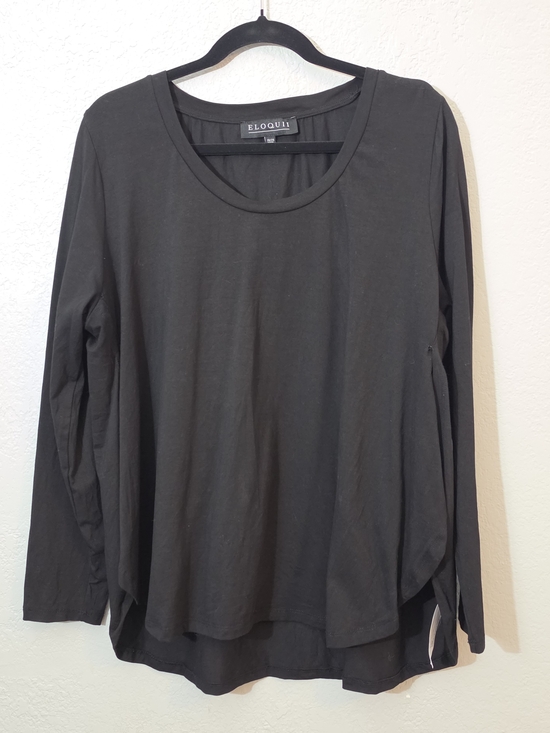 Eloquii Tops - Eloquii Long-Sleeve Scoop Neck Top Side Slits Flowy Stretchy Womens 18/20
